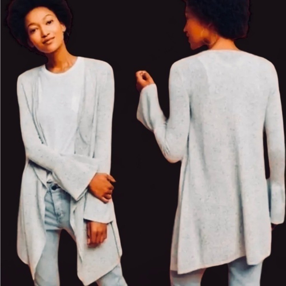 Anthropologie Waterfall Lyra bell ruffle sleeves Cardigan Moth Medium